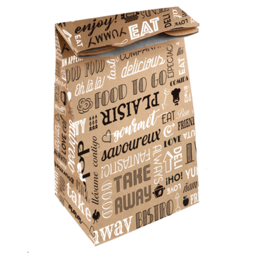 [275.49] SOS Bags without Handles "Parole" 22+12x31cm Natural Kraft + Aluminium (250st/doos)