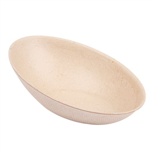[232.72] Oval Container "Bionic" 8x4,8x2,7cm Natural Bagasse (50st/pak)