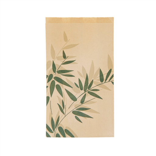 [355.08] Croissant Bags "Feel Green" 14+7x22cm Natural Kraft (500st/pak)