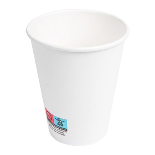 [228.97] Hot Cups Single Wall 360ml/12oz White Cardboard (50st/sleeve)