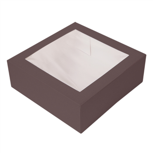 [269.64] Cake Boxes with Window The Pack 26x26x8cm Chocolate (50st/pak)