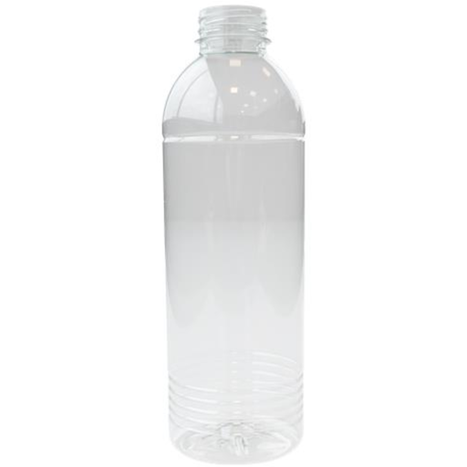 [449964] RPET fles Rond/Transparant 1000ml incl. Transparante dop (76st/doos)