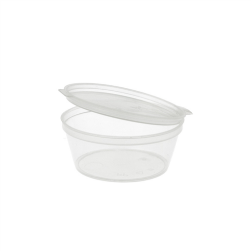 [212.20] Small Containers + Lid 60ml Diam. 6/4,6cm x 2,5cm Clear PP (50st/pak)
