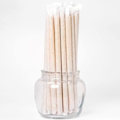 [BOBS-0921-001] Biodegradable Vegetable Fiber BOBA Straw WRAPPED 21cmx9mm (100st/pak)