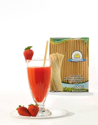 [SCVX9] Biodegradable Vegetable Fiber Straw / small Cocktail Stirrer #SCVX9 15cmx2.8mm (300st/pak)