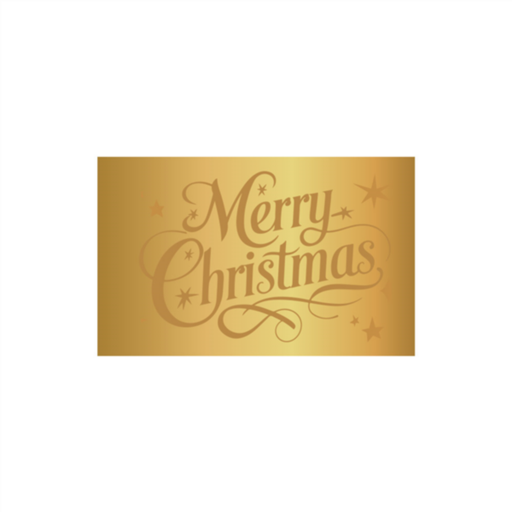 [279.85] 10 sheets (21pcs/sheet) labels "Merry Christmas" Gold Vinyl