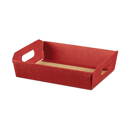 [281.79] Basket 40x30x12cm Burgundy Cardboard (per stuk)