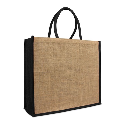 [DJK007] Jute Shopper met zwarte zijkant FFP 45+17x40cm (per stuk)