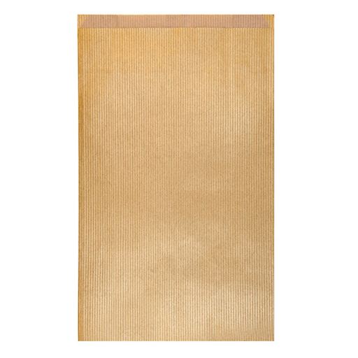 [180.01] Flat Bags 26+9x38cm Gold Kraft Ribbed (250st/pak)