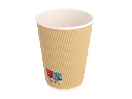 [180.771] Hot Cup 12oz Coffee Ripple Brown Kraft 25pcs/pk