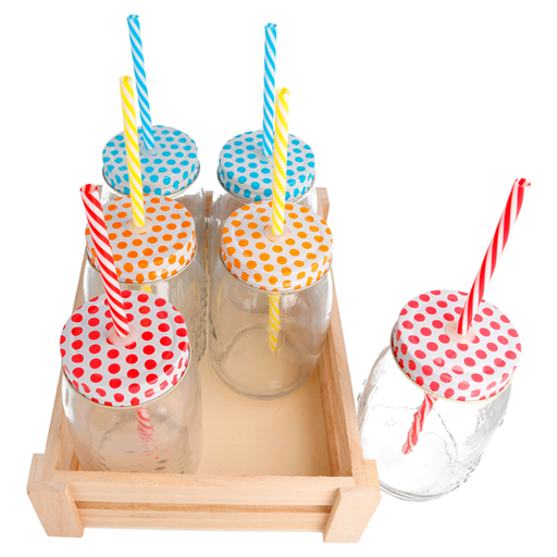 [207.731] Drinkbeker Glas met rietje per stuk