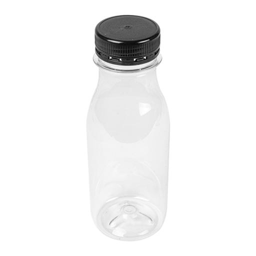 [210.751] PET flessen met zwarte dop. 250ml (42st/doos)