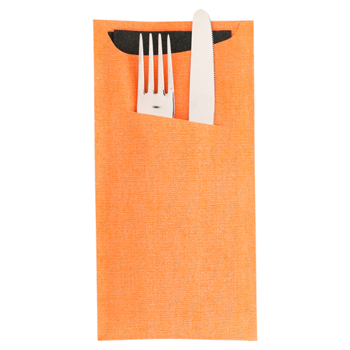 [214.081] Sacchetto Oranje with black airlaid napkin (125st/pak)