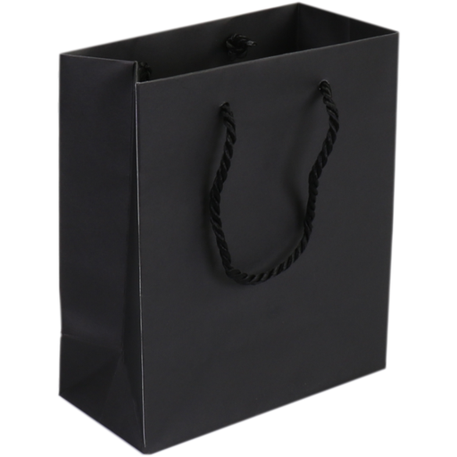 [2697541] Draagtas Papier met koord 16x8x19cm Zwart 25st/pak