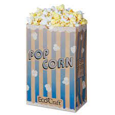 [3006121] Popcorn Bag Ecocraft # 85 oz 50/pk 5.5x3.25x8.6