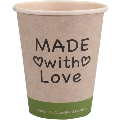 [6002261] Coffee cup "Made with Love" 250ml/8oz (Bamboe) 50st/pak