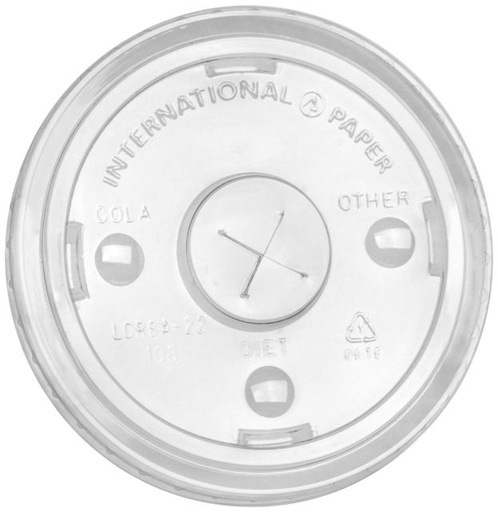 [LCRS321] Flat slotted Lid for 32oz. paper cold cup Showtime DMR32  100/cs
