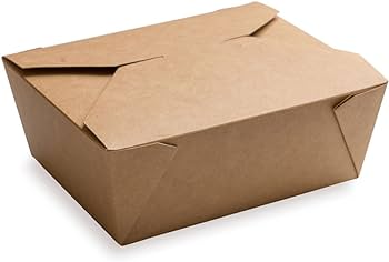 [SMB081] One Box #8 Kraft Container 6.75x5.5x2.5" Fold Top (40st/pak)