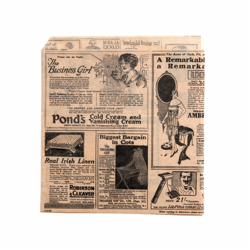 [098.02] 2 sides open Greaseproof paper bag 17x18cm "Times" natural kraft (1000st/pak)