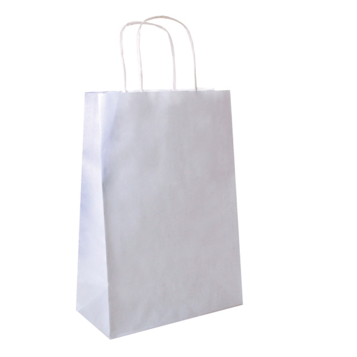 [109.08] SOS Bags with Handles 80GSM 26+14x32cm White Cellulose (250st/doos)