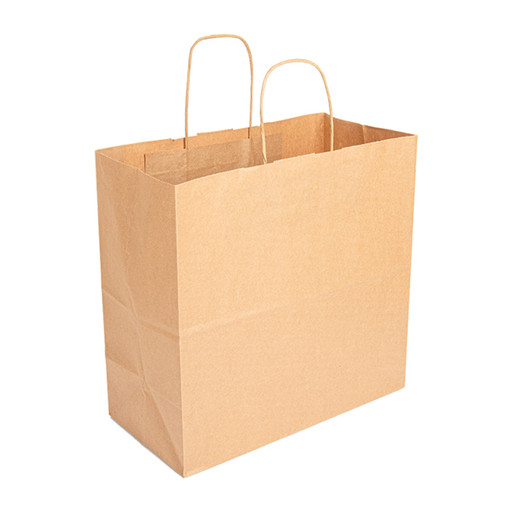 [109.23] SOS Bag with Handles 90 GSM 32+16x31CM Natural Kraft per 250