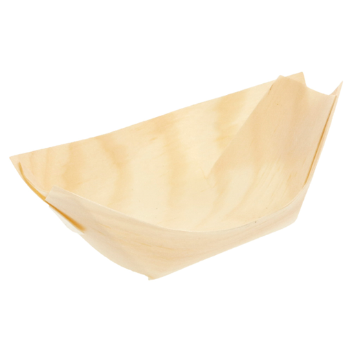 [109.30] Schaaltje boot hout ovaal / Pine flakes 11,5x7cm (100st/pak)