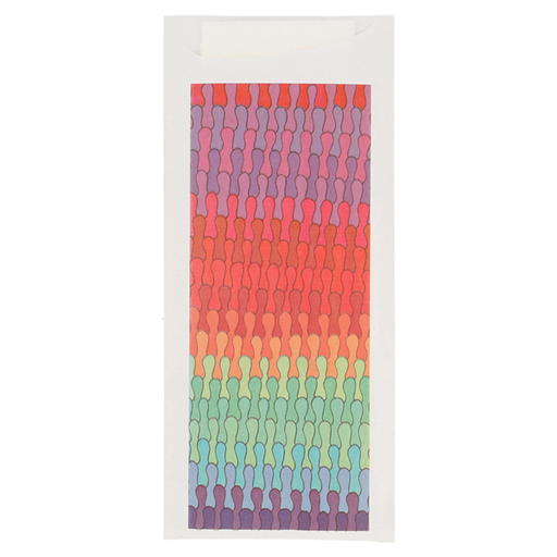 [130.561] Sacchetto+napkin "Just in Time - Colorama" 8,5x19,5cm White Airlaid (50st/pak)