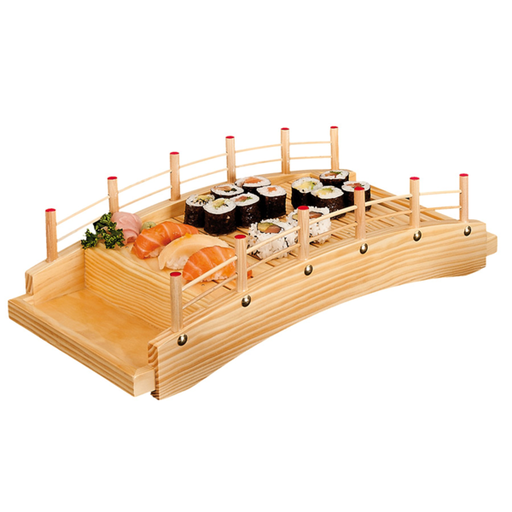 [154.40] Sushi Bridge 43x21,5x12,5cm Natural Wooden (Per stuk)