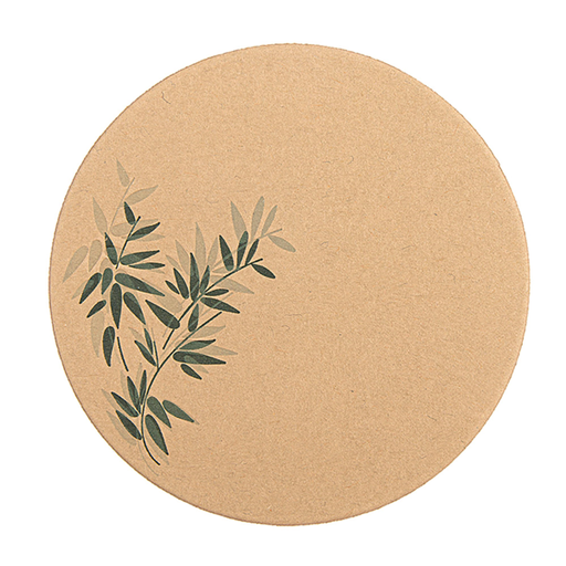[165.79] Coasters - Design "Feel Green" 9cm Brown Cardboard 500/pk
