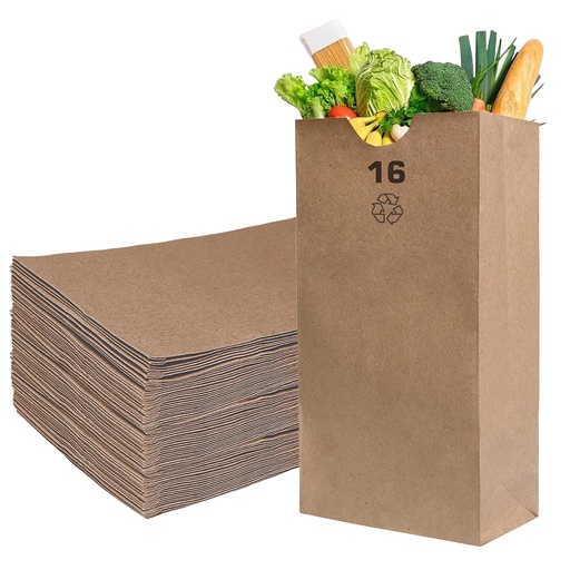 [16NAT] Grocery Bag paper kraft 16 lb (500pcs/pack)