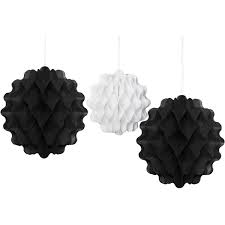 [174793] Honey Comb Paper 20/15cm Black/White (3stuks/pak)