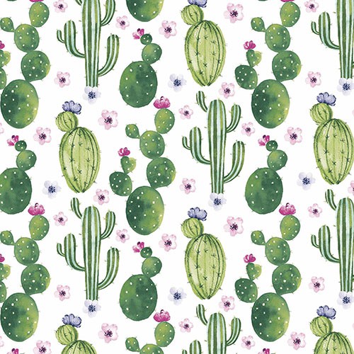 [182083] Napkins 3-ply 33x33cm Floral Cactus (20st/pak)