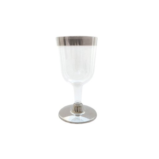 [188.82] Wijnglas op voet 180ml (Transparant/Zilver) 12st/pak