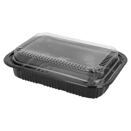 [191.60] Small food container zwart incl. transp. lid 17x11,5x5cm (50st/pak)