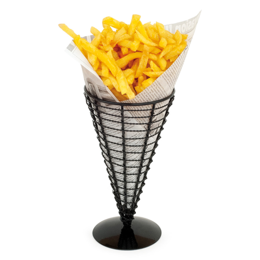 [195.12] Wire Cones/Basket/Puntzakhouder (12,8x22,5cm) Black (Per stuk)
