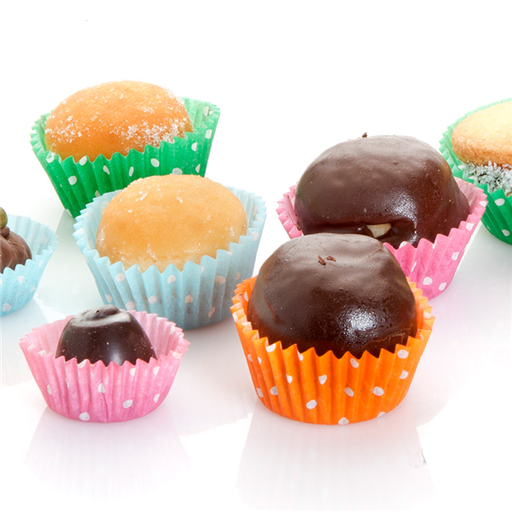[198.05] Baking Cup - Petit Fours - Polka Dot - 5x4cm Assorted Colours 1000st/pk
