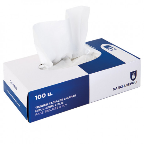 [198.55] Facial Tissue 2-Ply 23x11,5x5cm White Cellulose (100st/pak)