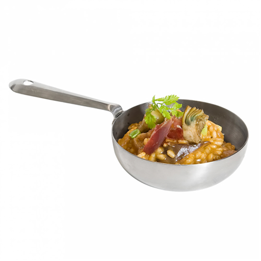 [198.92] Mini Frying Pan 10x3cm Silver Stainless Steel per pc