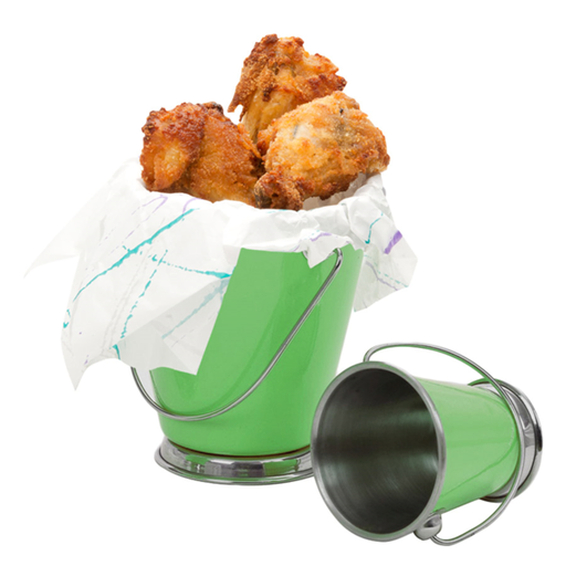 [199.05] Mini Ice Bucket 9x9cm Green Stainless Steel per pc